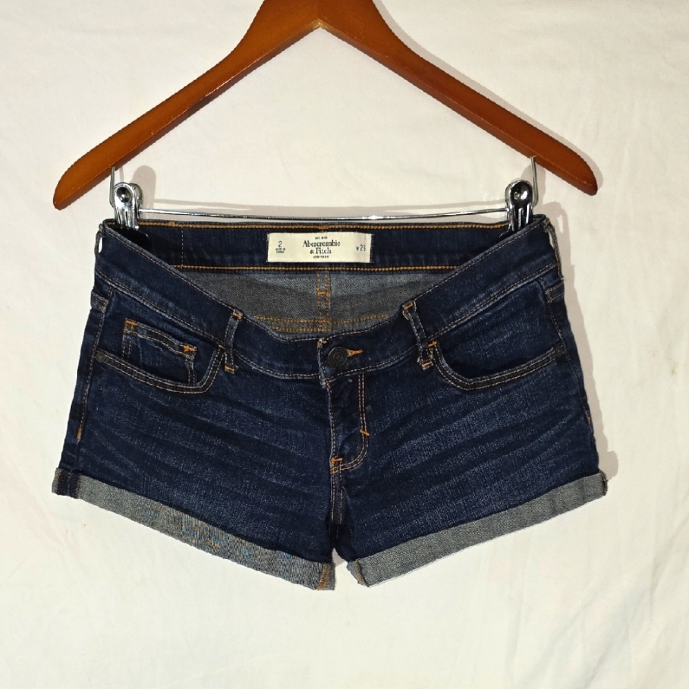 Abercrombie & Fitch Dark Blue Jean Shorts Sz 2 Waist 26